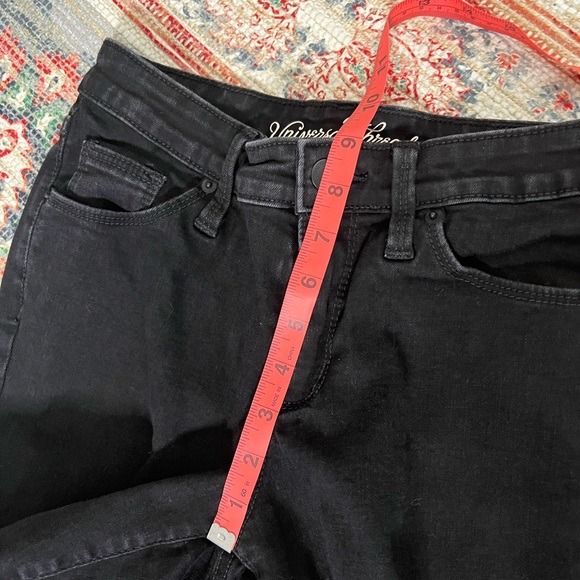 Universal Thread factory distressed raw frayed denim skinny mid rise jeans - Picture 7 of 9